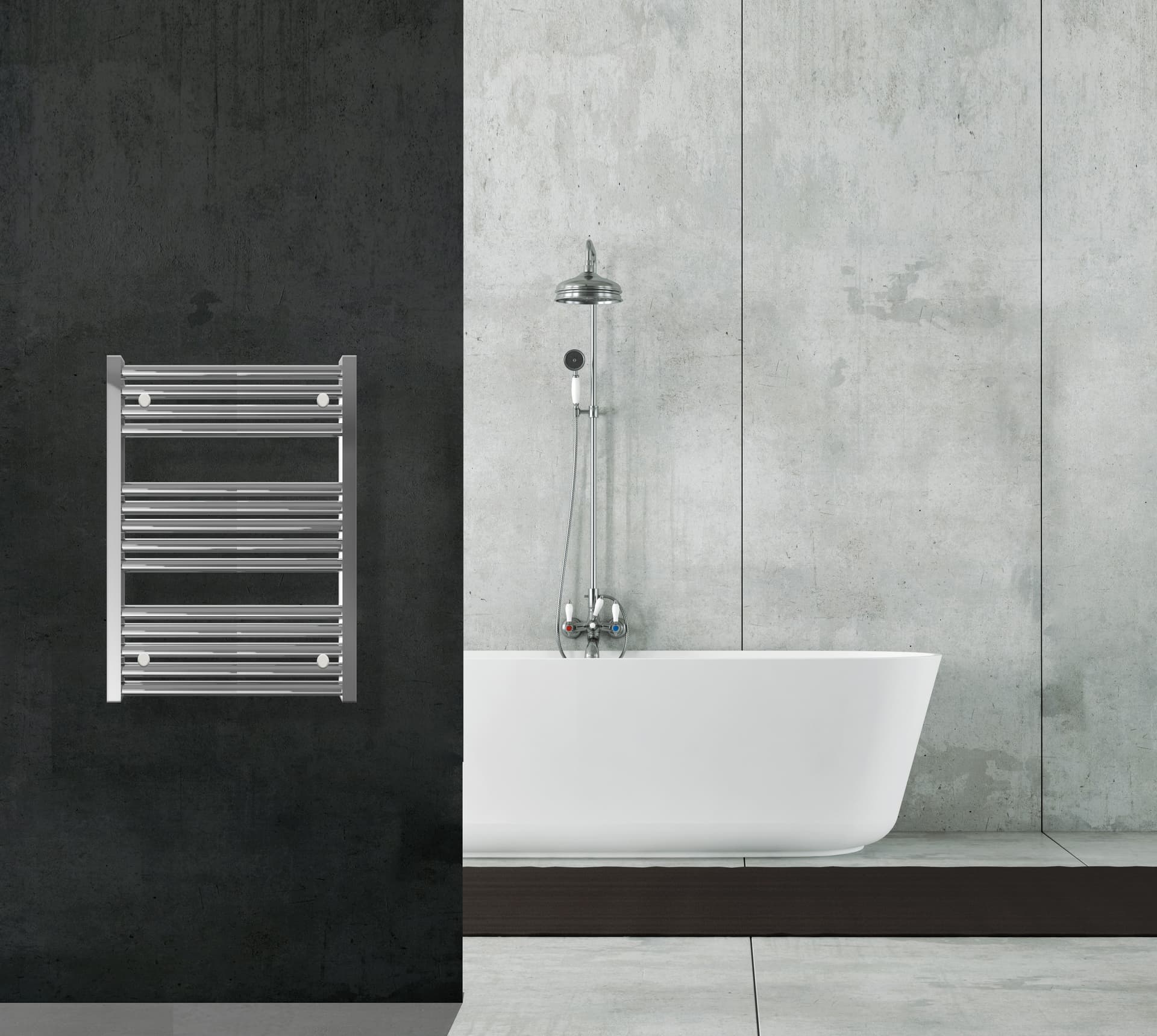 Scaldasalviette termoarredo 80x60 Cromato interasse 55 cm IDRAULICO in Scalda asciugamani da parete Mondialshop - Parabiago, commercioVirtuoso.it
