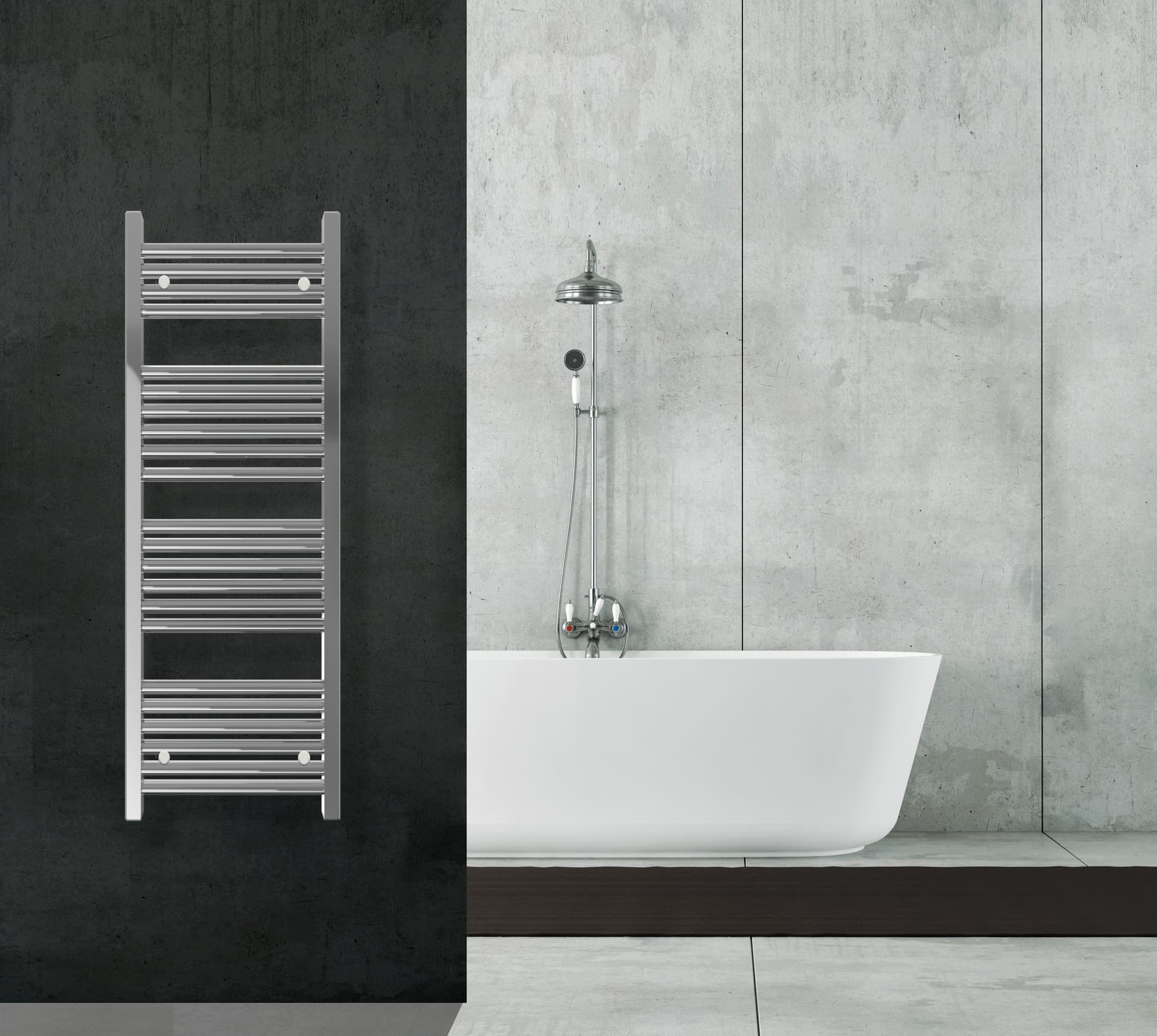 Scaldasalviette termoarredo 120x45 cromato interasse 40 cm IDRAULICO in Scalda asciugamani da parete Mondialshop - Parabiago, commercioVirtuoso.it