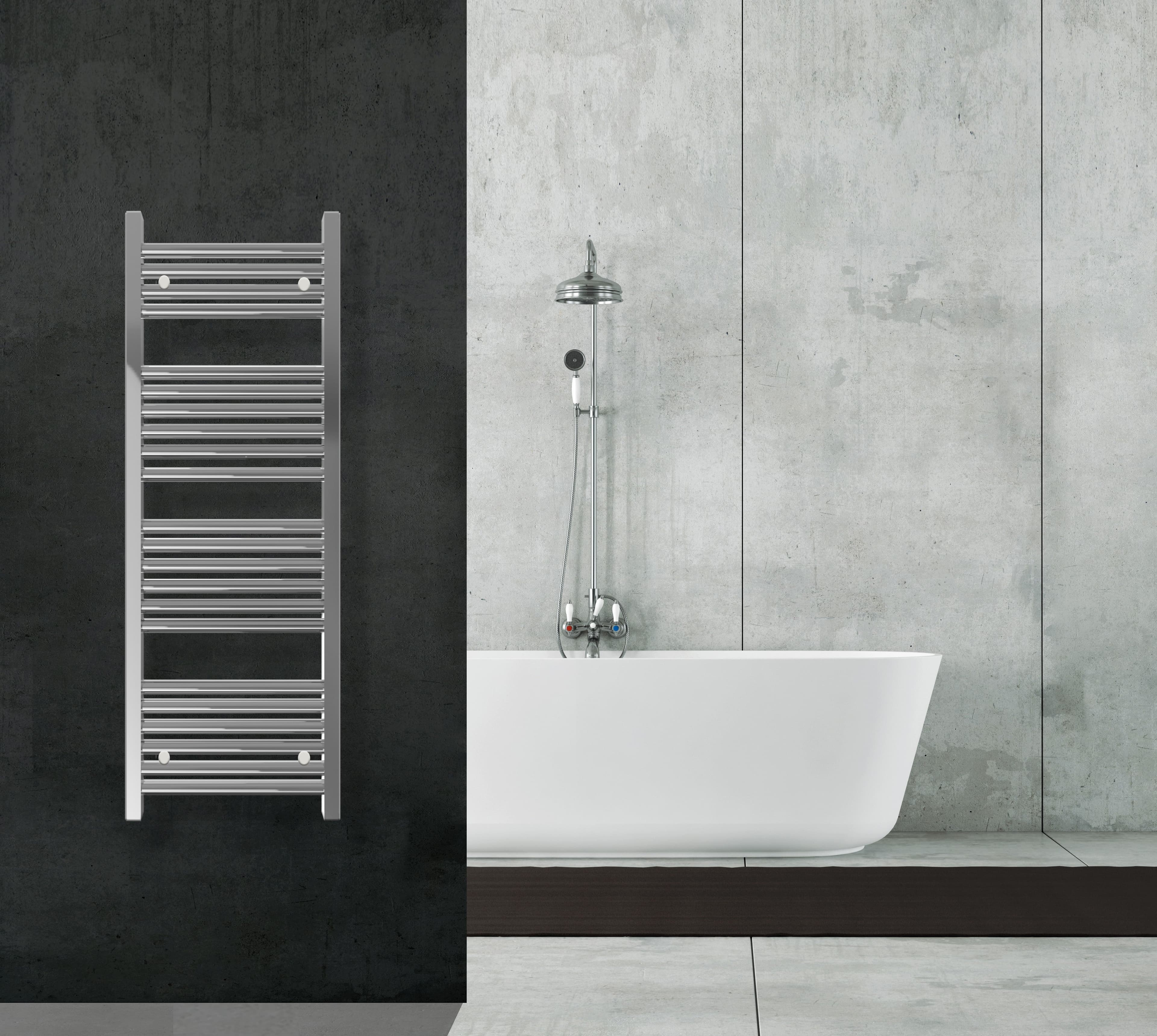 Scaldasalviette termoarredo 120x45 cromato interasse 40 cm IDRAULICO in Scalda asciugamani da parete Mondialshop - Parabiago, commercioVirtuoso.it