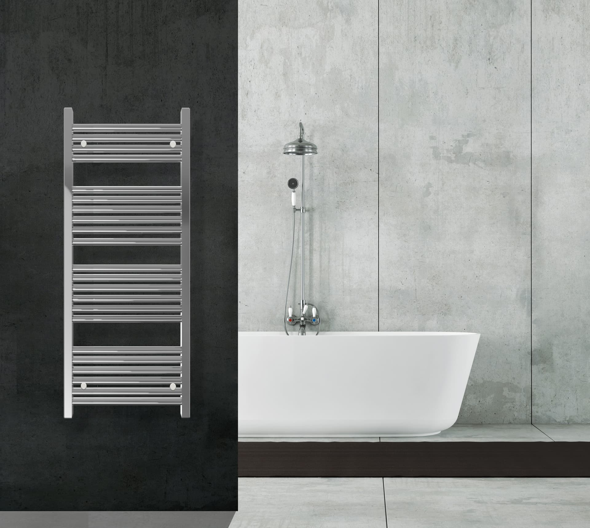 Scaldasalviette termoarredo 120x55 Cromato interasse 50 cm IDRAULICO in Scalda asciugamani da parete Mondialshop - Parabiago, commercioVirtuoso.it