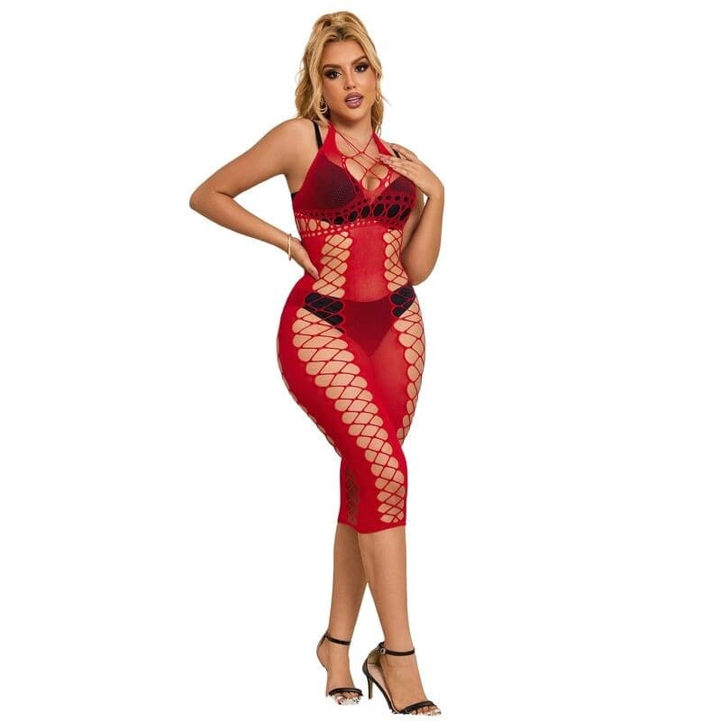 SUBBLIME - 952327 VESTITO LUNGO A RETE ROSSO TAGLIA UNICA in Copricostumi e parei Desideria Shop - Latina, commercioVirtuoso.it