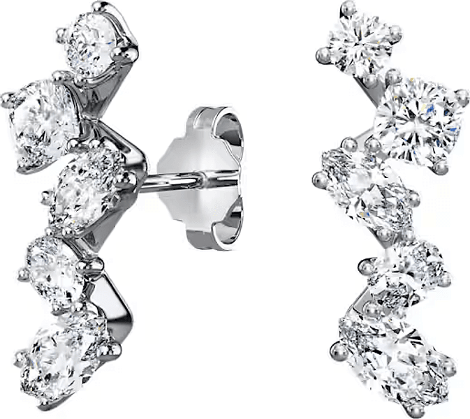 SWAROVSKI - Orecchini ear cuff Galaxy Diamanti 1,25 ct tw, Taglio misto, Oro bianco 18 K