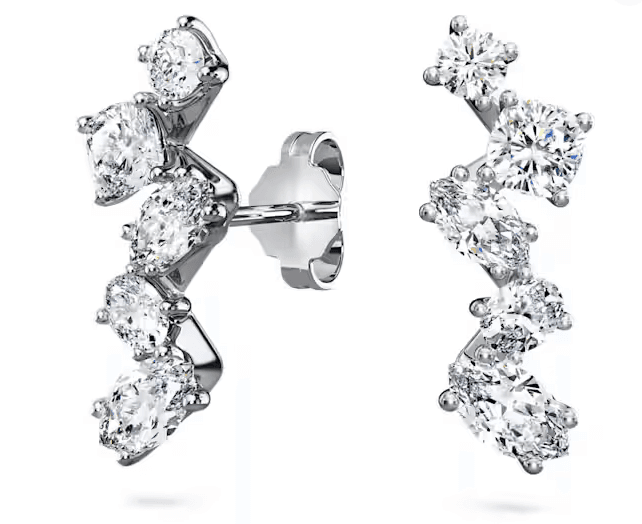 SWAROVSKI - Orecchini ear cuff Galaxy Diamanti 1,25 ct tw, Taglio misto, Oro bianco 18 K
