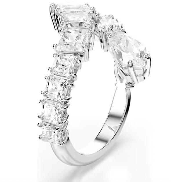 Swarovski  - Anello Matrix Taglio misto, Bianco, Placcato rodio