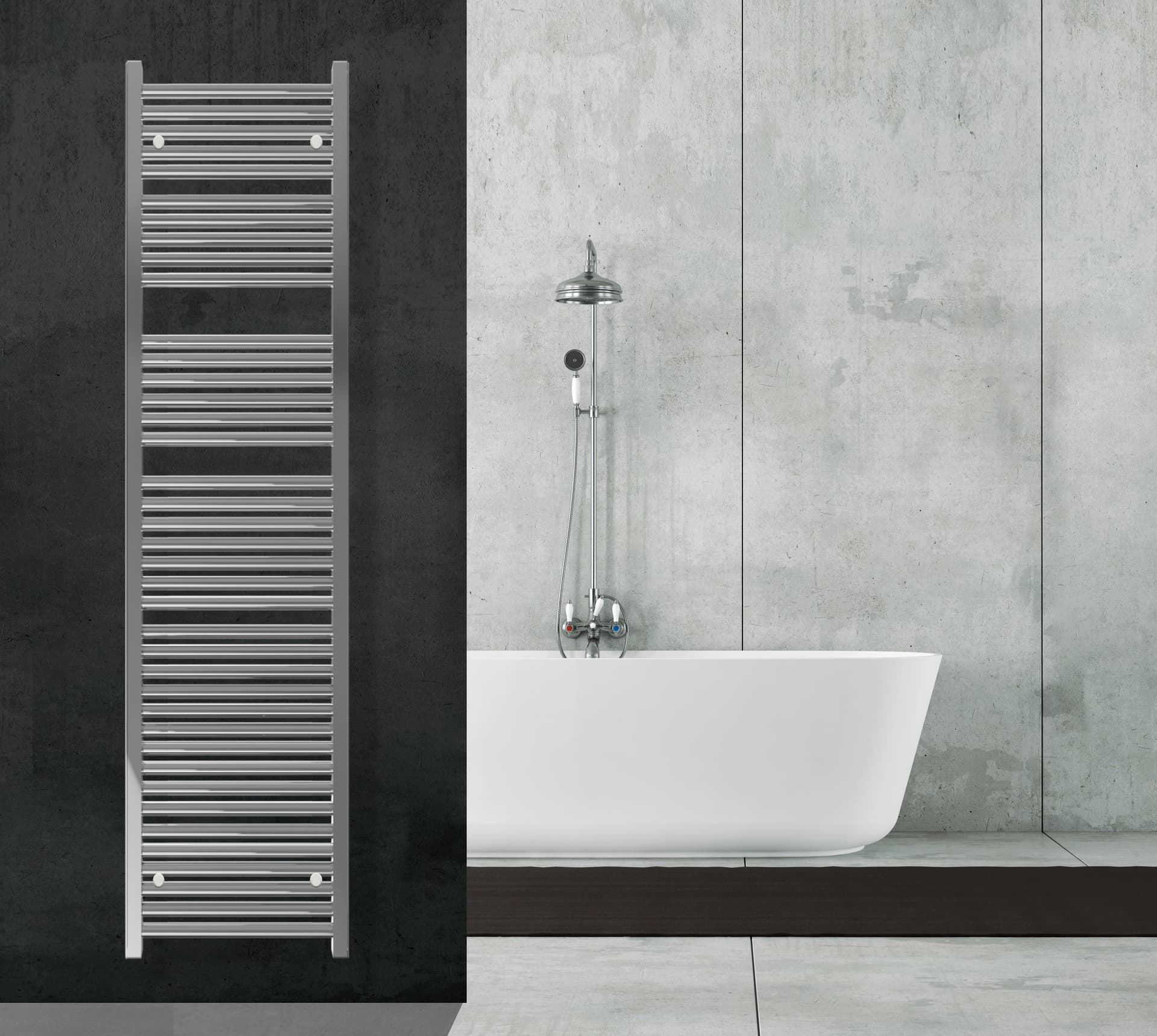 Scaldasalviette termoarredo 180x55 cromato interasse 50 cm IDRAULICO in Scalda asciugamani da parete Mondialshop - Parabiago, commercioVirtuoso.it