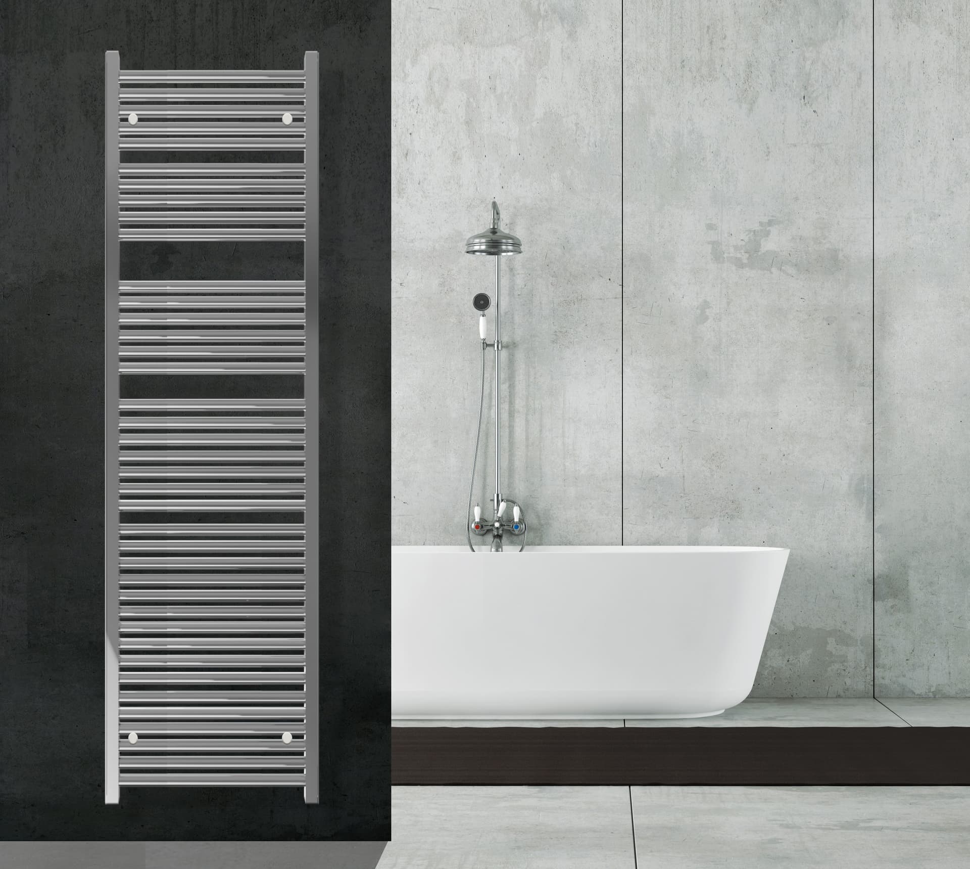 Scaldasalviette termoarredo 180x60 cromato interasse 55 cm IDRAULICO in Scalda asciugamani da parete Mondialshop - Parabiago, commercioVirtuoso.it