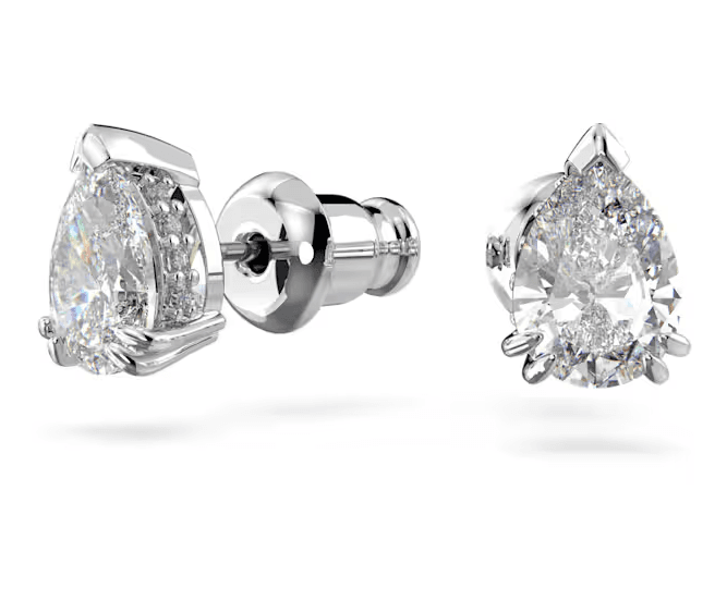 SWAROVSKI - Orecchini a lobo Stilla Taglio Pear, Bianchi, Placcato rodio