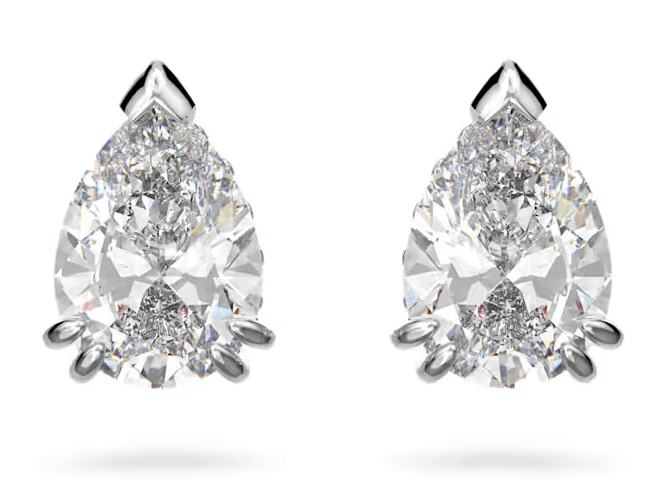 SWAROVSKI - Orecchini a lobo Stilla Taglio Pear, Bianchi, Placcato rodio in Orecchini Alba Gioielli - Casoria, commercioVirtuoso.it