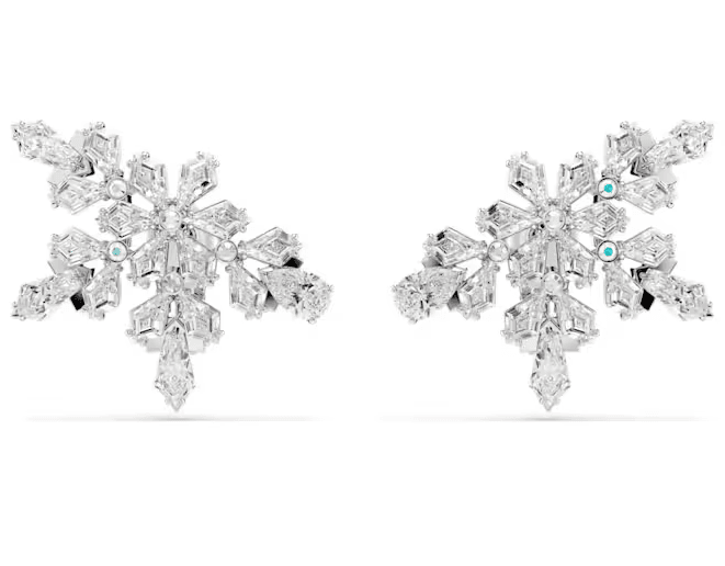 SWAROVSKI - Orecchini a clip Idyllia Taglio misto, Mezzo fiocco di neve, Bianchi, Placcato rodio in Orecchini Alba Gioielli - Casoria, commercioVirtuoso.it