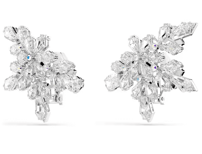 SWAROVSKI - Orecchini a clip Idyllia Taglio misto, Mezzo fiocco di neve, Bianchi, Placcato rodio in Orecchini Alba Gioielli - Casoria, commercioVirtuoso.it