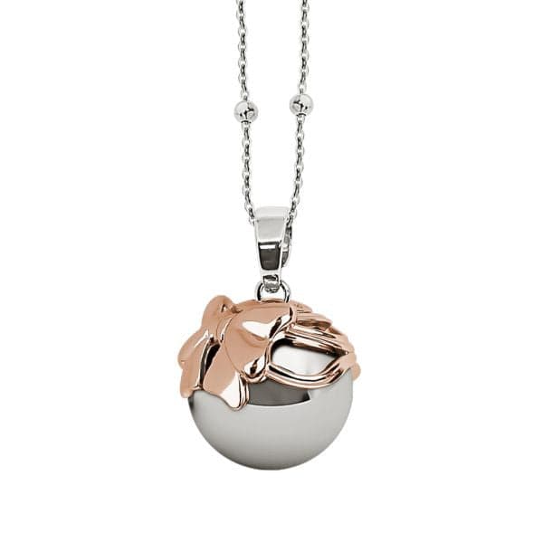 Boccadamo -  Collana con ciondolo sonoro e coppetta con fiocco placcato oro rosa