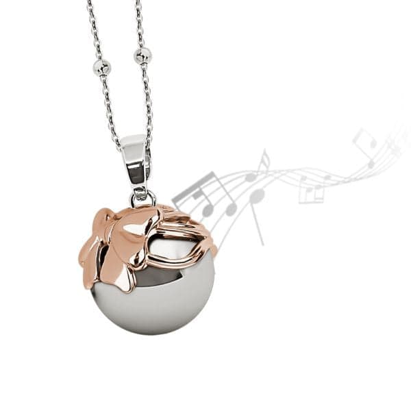 Boccadamo -  Collana con ciondolo sonoro e coppetta con fiocco placcato oro rosa in Collane Alba Gioielli - Casoria, commercioVirtuoso.it
