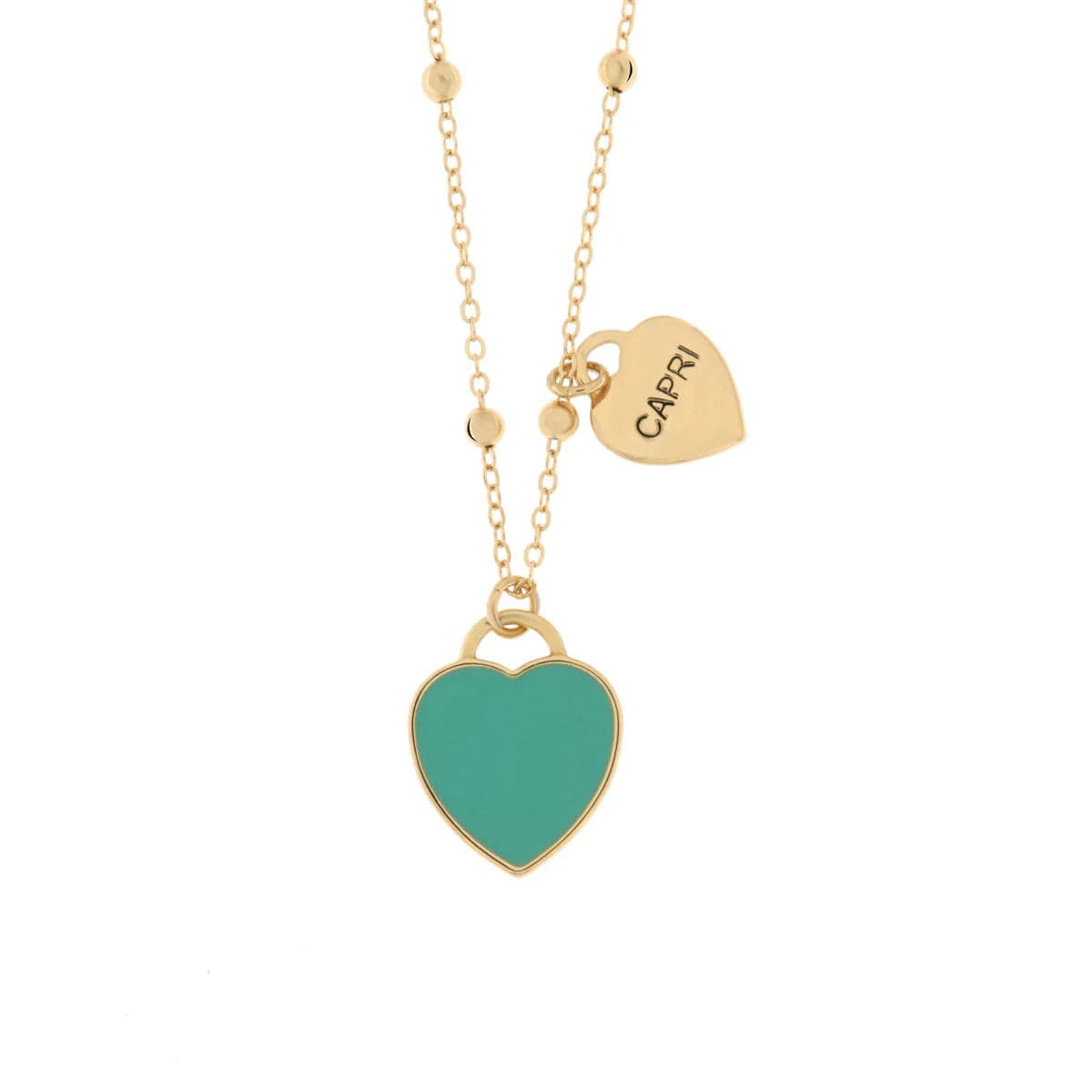 BYSIMON -  Collana in Metallo con cuore verde