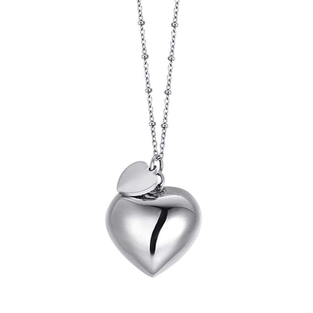 Luca Barra - COLLANA CHIAMA ANGELI IN ACCIAIO CON CIONDOLO CUORE E CUORE CHARM in Collane Alba Gioielli - Casoria, commercioVirtuoso.it