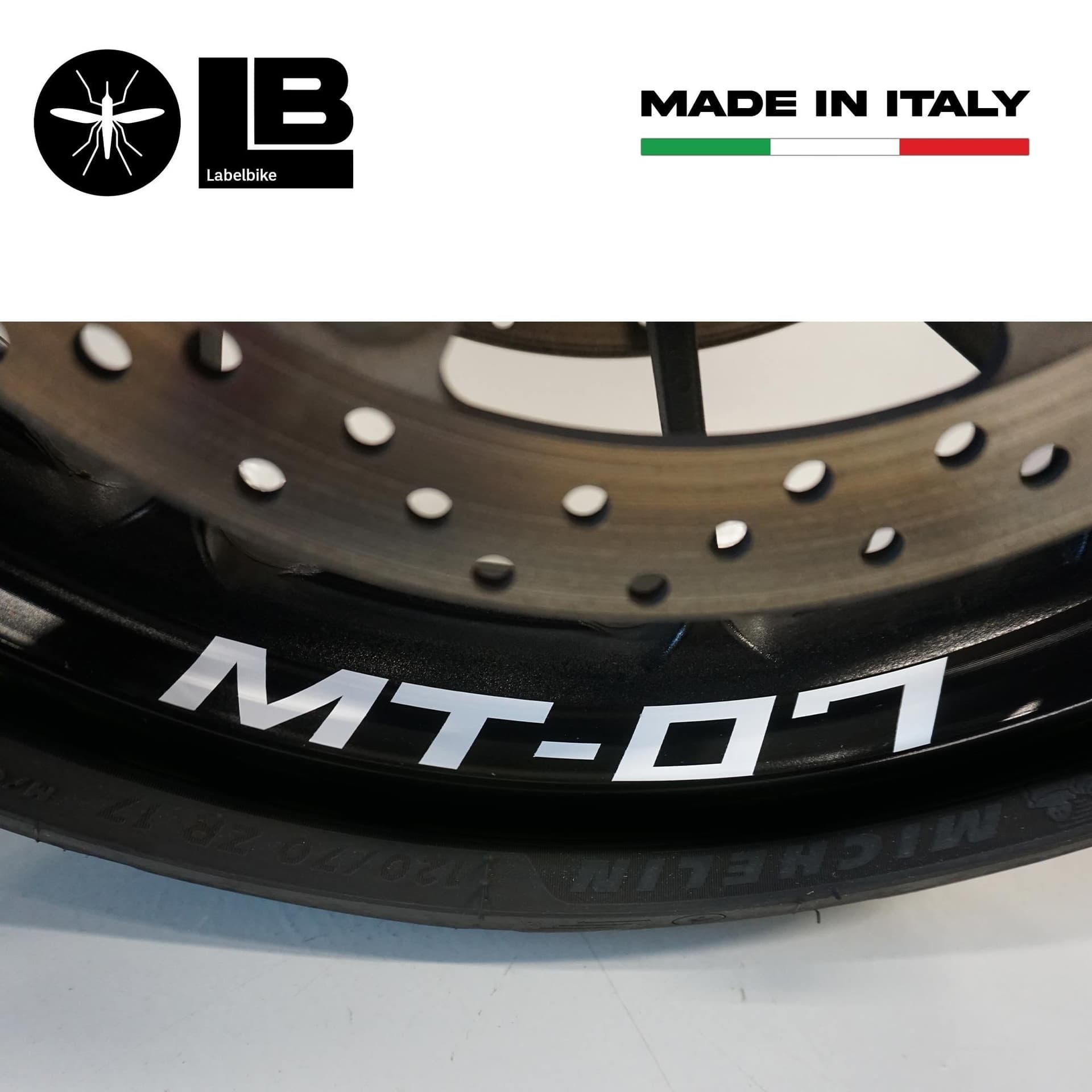 Scritte Adesive per interno Cerchi Ruote Moto compatibili con Yamaha MT-07 in Decalcomanie adesivi e magneti LabelBike - Bibbiano, commercioVirtuoso.it
