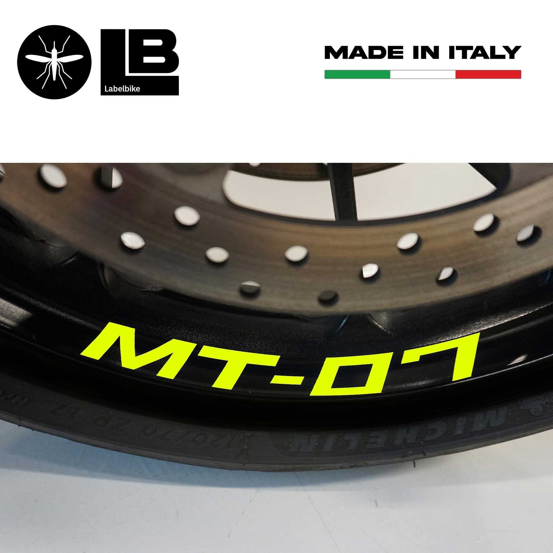 Scritte Adesive per interno Cerchi Ruote Moto compatibili con Yamaha MT-07 in Decalcomanie adesivi e magneti LabelBike - Bibbiano, commercioVirtuoso.it