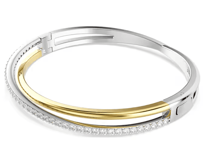 SWAROVSKI  - Bracciale rigido Hyperbola Taglio Round, Bianco, Mix di finiture in Bracciali Alba Gioielli - Casoria, commercioVirtuoso.it
