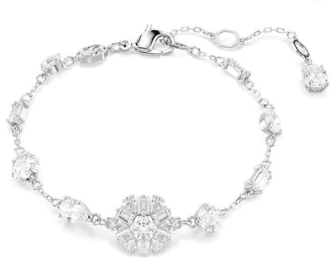 SWAROVSKI  - Bracciale Idyllia Taglio misto, Fiocco Di Neve, Bianco, Placcato rodio