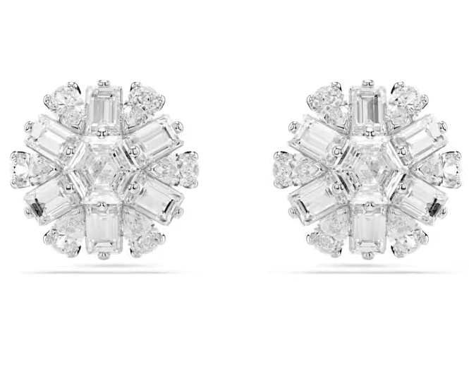 SWAROVSKI - Orecchini a lobo Idyllia Taglio misto, Fiocco Di Neve, Bianchi, Placcato rodio in Orecchini Alba Gioielli - Casoria, commercioVirtuoso.it