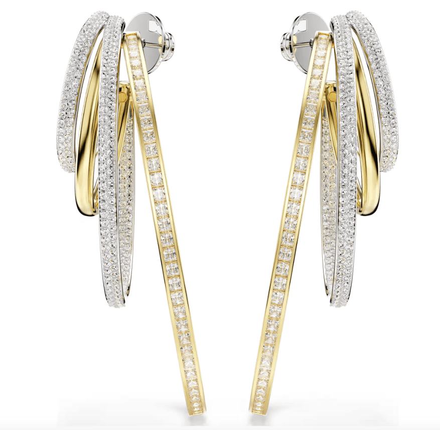 SWAROVSKI - Orecchini a cerchio Hyperbola Taglio misto, Grandi, Bianchi, Mix di finiture in Orecchini Alba Gioielli - Casoria, commercioVirtuoso.it