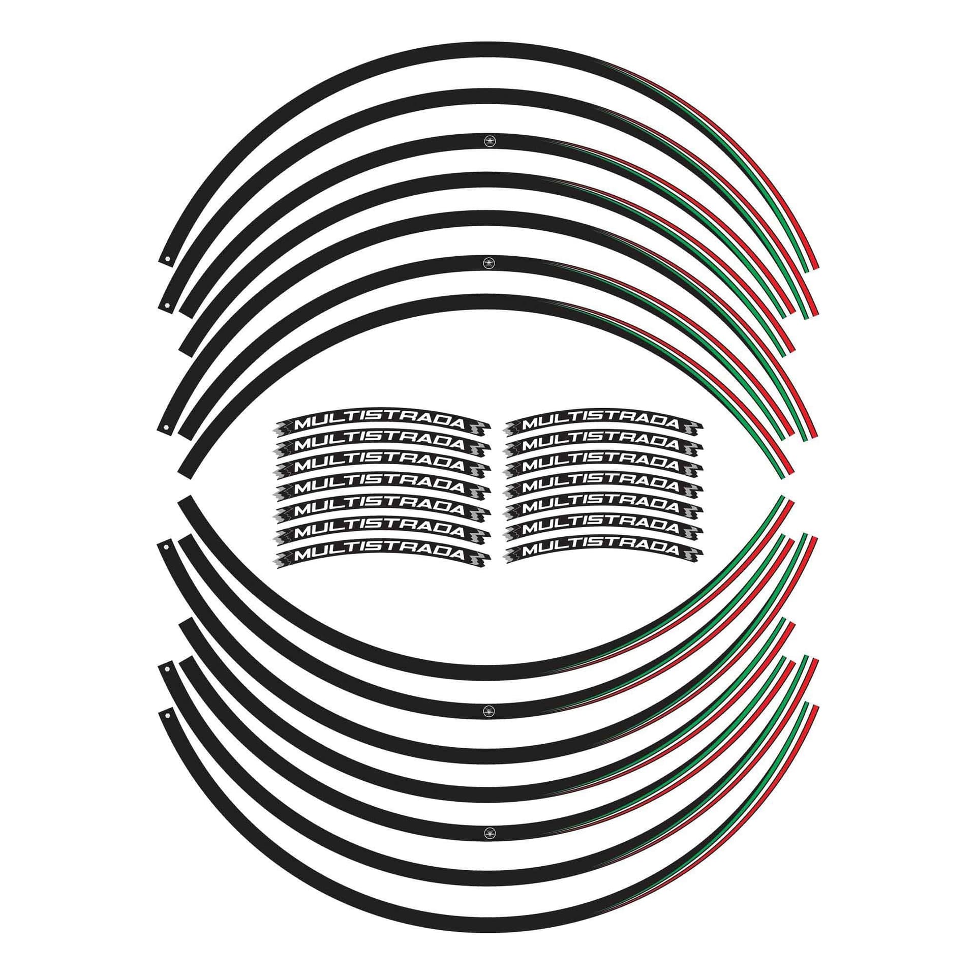Strisce adesive cerchi ruote moto 17" 19" compatibili con Ducati Multistrada v4 in Decalcomanie adesivi e magneti LabelBike - Bibbiano, commercioVirtuoso.it