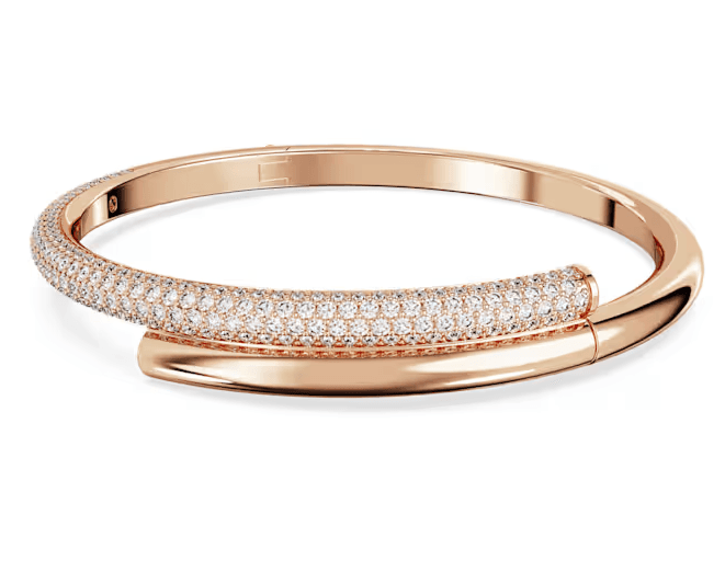 SWAROVSKI  -  Bracciale rigido Dextera Chiusura magnetica, Bianco, Placcato color oro rosa