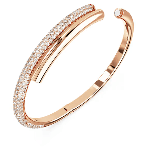 SWAROVSKI  -  Bracciale rigido Dextera Chiusura magnetica, Bianco, Placcato color oro rosa in Bracciali Alba Gioielli - Casoria, commercioVirtuoso.it