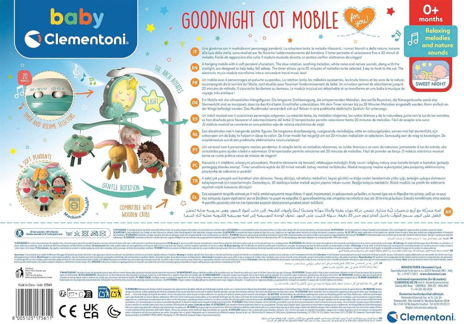 Baby Clementoni - Giostrina Musicale Goodnight 17561 in Acchiappasogni e giochi da appendere Centro Bimbo - Siderno, commercioVirtuoso.it
