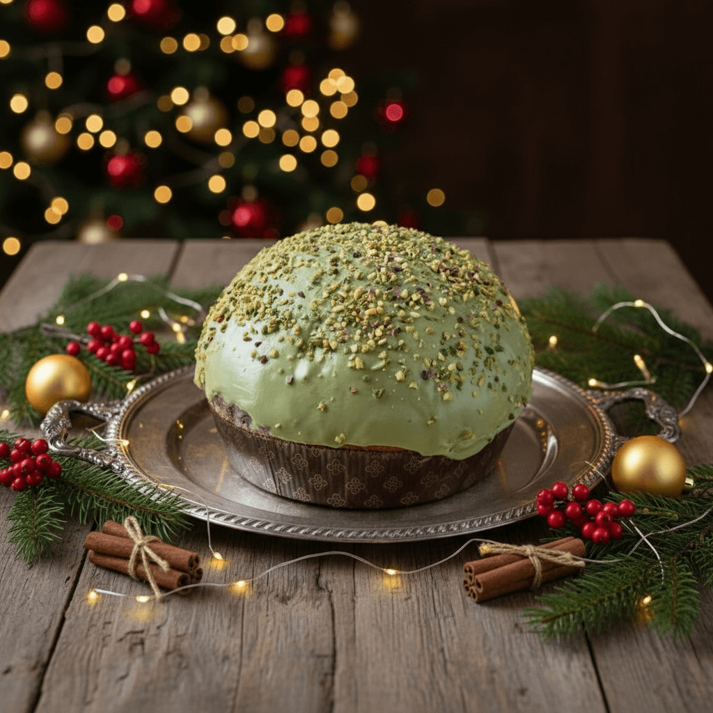 Panettone artigianale al pistacchio di Bronte dolce natalizio 1Kg in Panettoni Trinakia - Siracusa, commercioVirtuoso.it