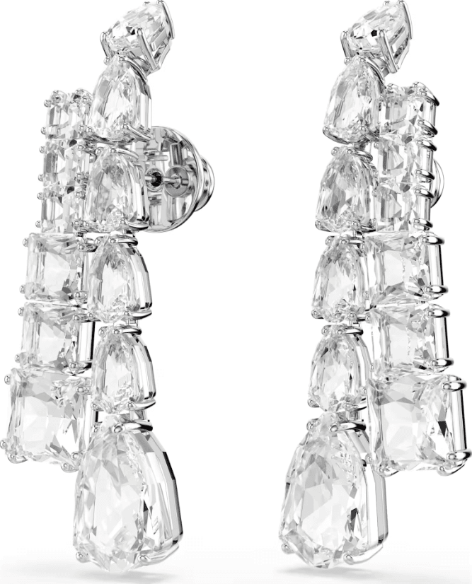 SWAROVSKI -  Orecchini pendenti Matrix Taglio misto, Bianchi, Placcato rodio in Orecchini Alba Gioielli - Casoria, commercioVirtuoso.it