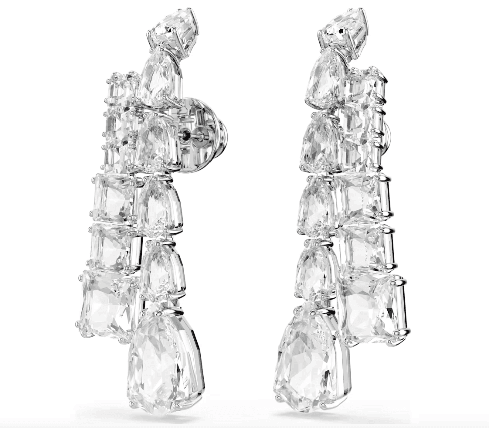 SWAROVSKI -  Orecchini pendenti Matrix Taglio misto, Bianchi, Placcato rodio in Orecchini Alba Gioielli - Casoria, commercioVirtuoso.it