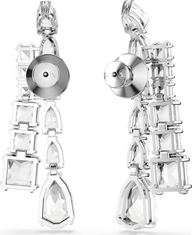 SWAROVSKI -  Orecchini pendenti Matrix Taglio misto, Bianchi, Placcato rodio in Orecchini Alba Gioielli - Casoria, commercioVirtuoso.it