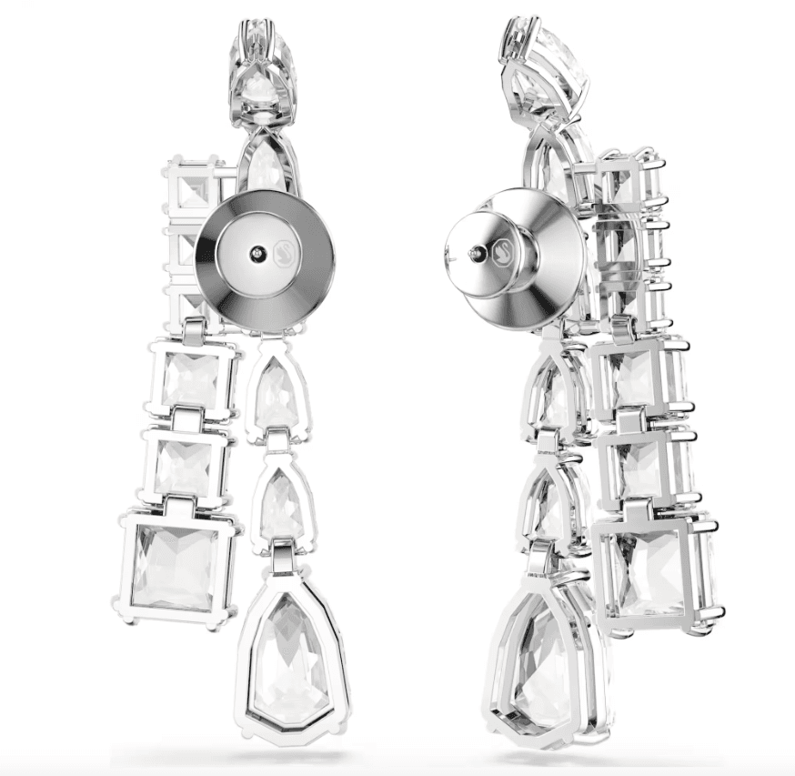 SWAROVSKI -  Orecchini pendenti Matrix Taglio misto, Bianchi, Placcato rodio in Orecchini Alba Gioielli - Casoria, commercioVirtuoso.it