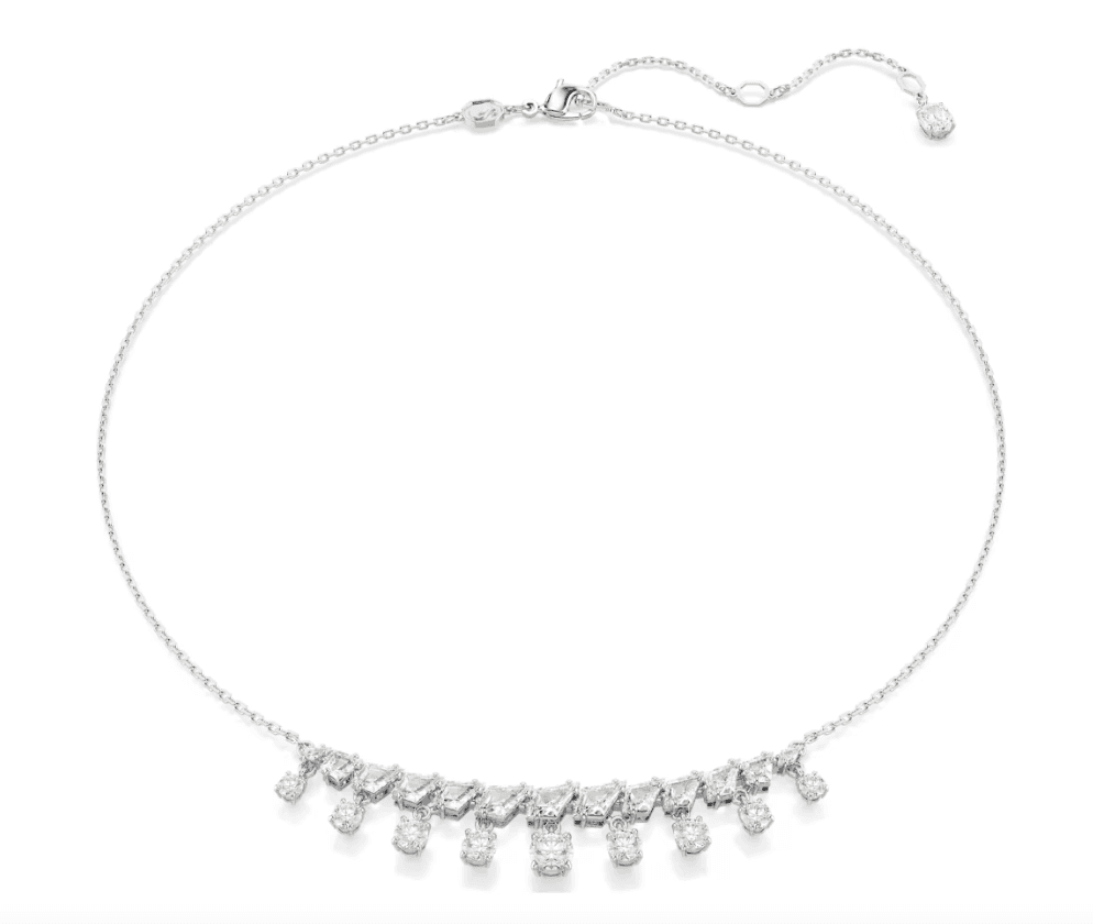 SWAROVSKI -  Collana Idyllia Taglio misto, Fiocco Di Neve, Bianca, Placcato rodio