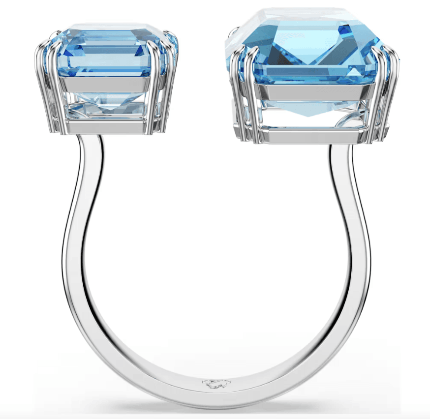 Swarovski - Anello aperto Millenia Taglio ottagonale, Blu, Placcato rodio in Anelli Alba Gioielli - Casoria, commercioVirtuoso.it