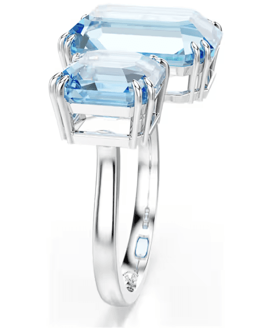 Swarovski - Anello aperto Millenia Taglio ottagonale, Blu, Placcato rodio in Anelli Alba Gioielli - Casoria, commercioVirtuoso.it