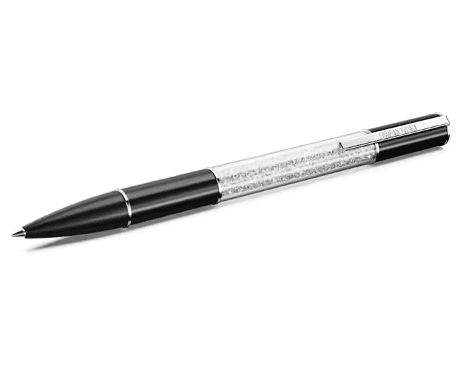 Swarovski -  Penna a sfera Crystalline Lustre Nero, Placcato rodio