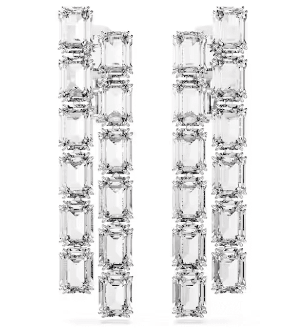 SWAROVSKI -  Orecchini a clip Millenia Taglio ottagonale, Lunghi, Bianchi, Placcato rodio in Orecchini Alba Gioielli - Casoria, commercioVirtuoso.it