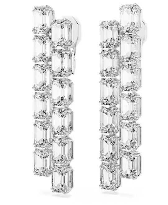 SWAROVSKI -  Orecchini a clip Millenia Taglio ottagonale, Lunghi, Bianchi, Placcato rodio in Orecchini Alba Gioielli - Casoria, commercioVirtuoso.it