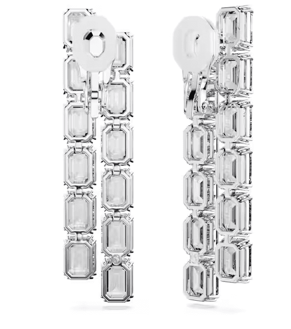 SWAROVSKI -  Orecchini a clip Millenia Taglio ottagonale, Lunghi, Bianchi, Placcato rodio in Orecchini Alba Gioielli - Casoria, commercioVirtuoso.it