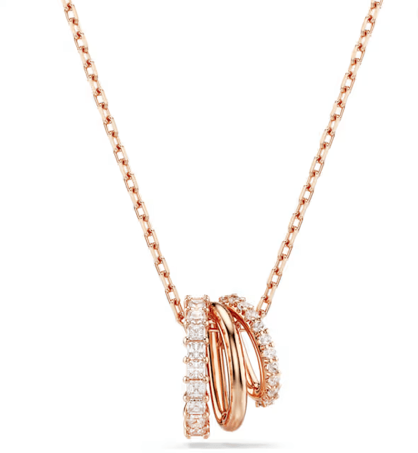 SWAROVSKI  -  Collana con Pendente Hyperbola Taglio misto, Bianco, Placcato color oro rosa