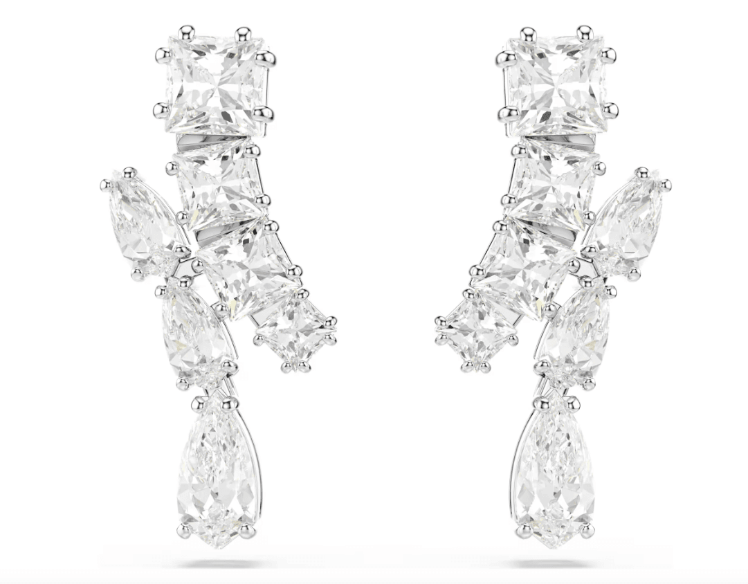 SWAROVSKI  -  Orecchini pendenti Matrix Taglio misto, Bianchi, Placcato rodio in Orecchini Alba Gioielli - Casoria, commercioVirtuoso.it
