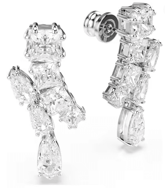 SWAROVSKI  -  Orecchini pendenti Matrix Taglio misto, Bianchi, Placcato rodio in Orecchini Alba Gioielli - Casoria, commercioVirtuoso.it