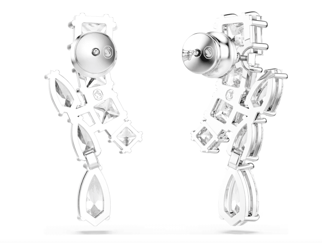 SWAROVSKI  -  Orecchini pendenti Matrix Taglio misto, Bianchi, Placcato rodio in Orecchini Alba Gioielli - Casoria, commercioVirtuoso.it