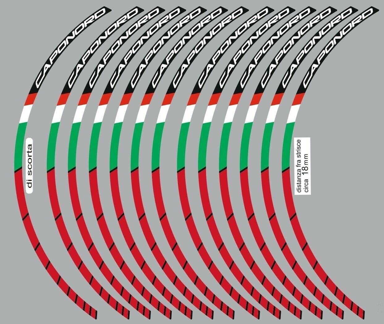 STRISCE ADESIVE per CERCHI MOTO 17" compatibili APRILIA CAPONORD 1200 2013-2016 in Decalcomanie adesivi e magneti LabelBike - Bibbiano, commercioVirtuoso.it
