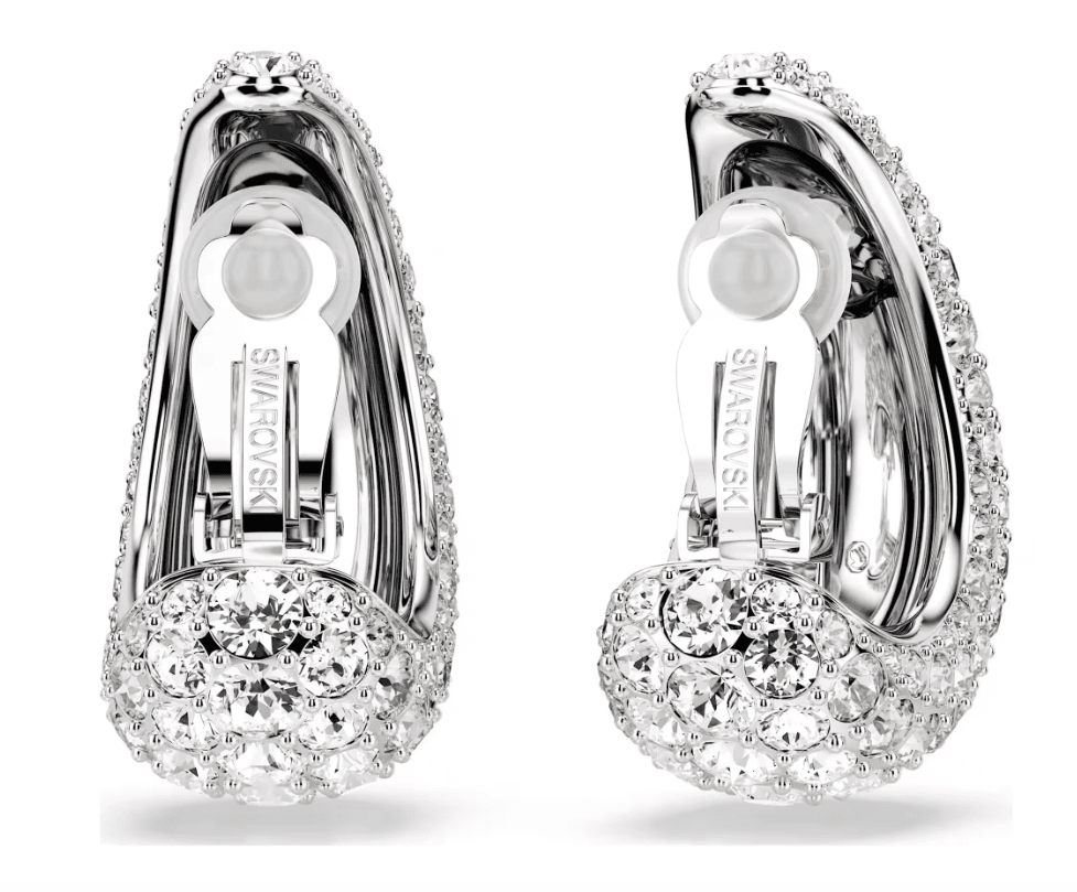 SWAROVSKI  -  Orecchini a clip Sublima Taglio Round, Bianchi, Placcato rodio in Orecchini Alba Gioielli - Casoria, commercioVirtuoso.it
