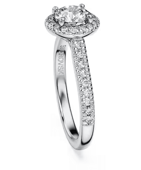 Swarovski  -  Anello solitario halo Eternity Diamanti creati in laboratorio 1,33 ct tw, Taglio Round, Oro bianco 18 K
