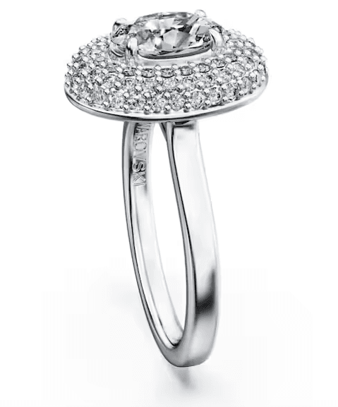 Swarovski  -  Anello solitario halo Eternity Diamanti creati in laboratorio 1,5 ct tw, Taglio misto, Oro bianco 18 K