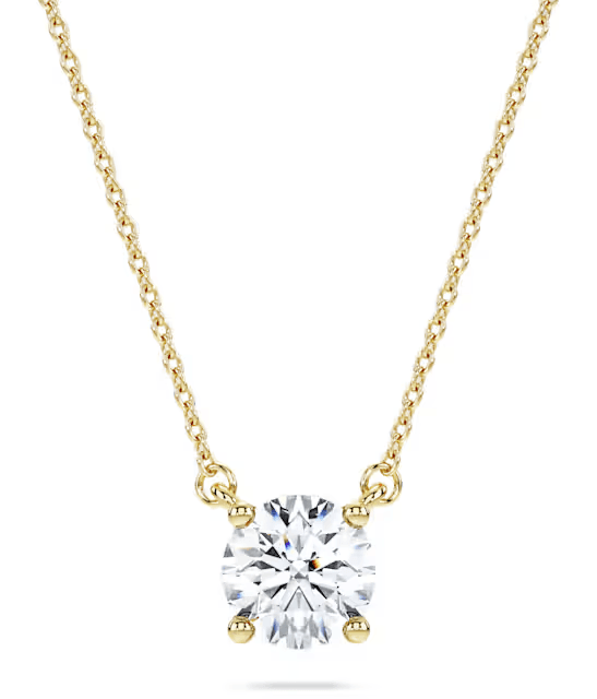 SWAROVSKI  -  Collana con Pendente con solitario Eternity Diamanti creati in laboratorio 1 ct tw, Taglio Round, Oro giallo 18 K