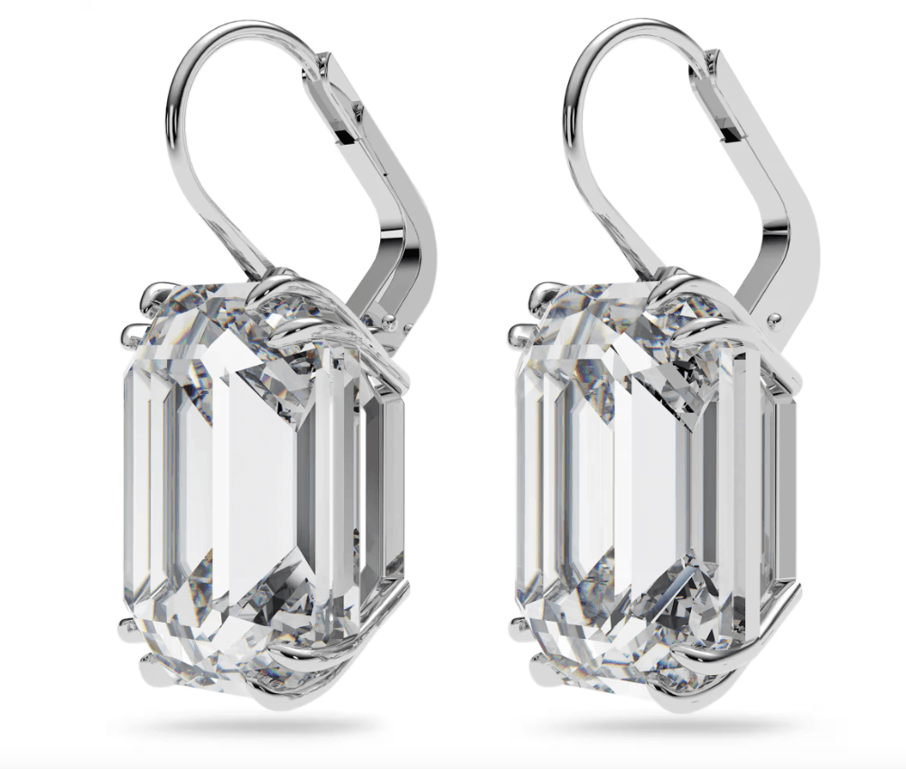 SWAROVSKI  -  Orecchini pendenti Millenia Taglio ottagonale, Bianchi, Placcato rodio in Orecchini Alba Gioielli - Casoria, commercioVirtuoso.it